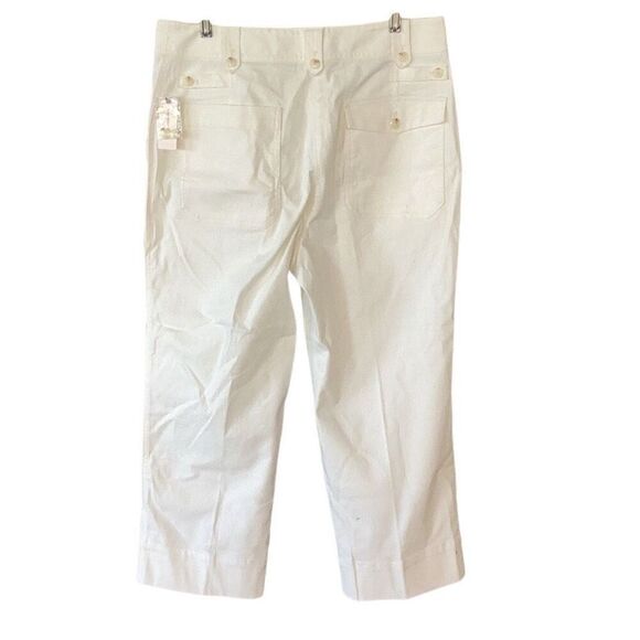 NWT Anthropologie White Cream Cargo Pants Jeans Women’s 14 - Picture 2 of 9